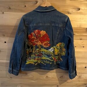 Vintage Susan Bristol embroidered upcycled Jean jacket
